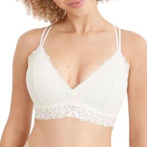 NWT Aerie Real Happy Wireless Lightly Lined Candy Lace Bra in Soft Muslin - 34C